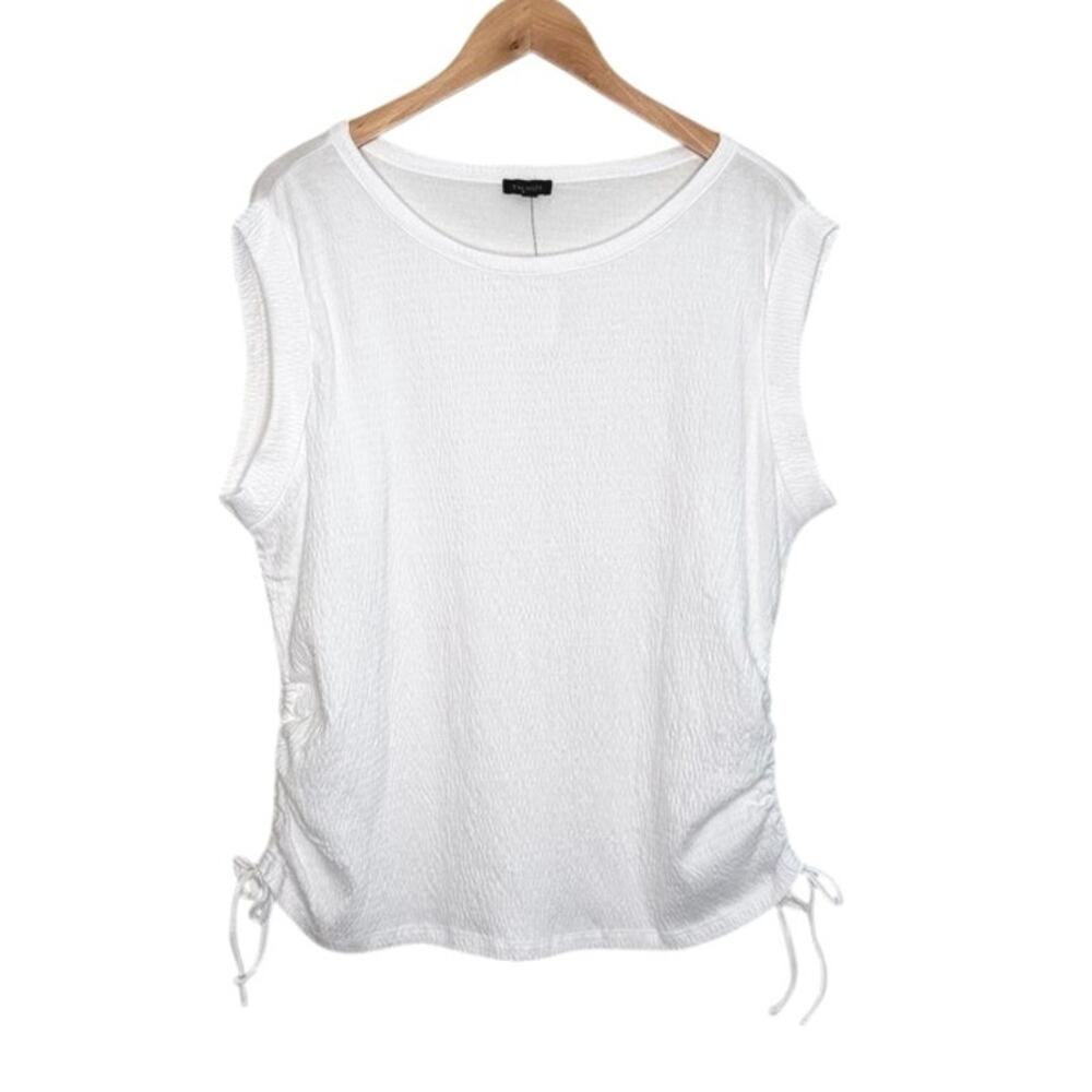 NWT Talbots white short sleeve top size large
